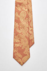 Gold Paisley Tie Set with Tie Bar & Cufflinks